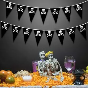 5 м пиратский баннер пиратский день рождения украшения пиратский корабль череп вымпел флаги треугольный баннер для декора вечеринки на Хэллоуин
