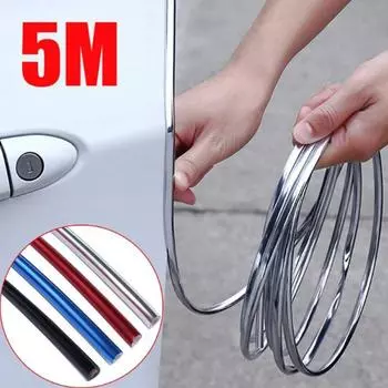 5 м ПВХ-уплотнительная лента для гальванопокрытия, уплотнитель для двери автомобиля, защита от столкновений, U-образная полоса, универсальная наклейка для автомобиля, защищающая от царапин и столкновений
