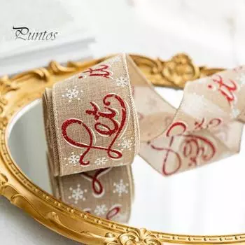 5 м Рождественские украшения Лента Веселая Рождественская елка Лось Снежинка Красные Зеленые Точки Пусть идет снег Упаковка подарков Рождественский бант Подарочная упаковка Лента