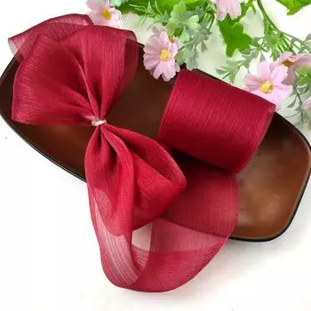 5 м/рулон блестящая пряжа аксессуары для одежды подарки упаковочные материалы элегантный 6 см шириной DIY ремесла шифоновая лента рулон