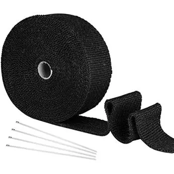 5 м теплозащитная лента выхлопная теплозащитная лента лента из базальтового волокна выхлопная лента мотоциклетная теплозащитная лента с 4 металлическими кабельными стяжками для коллектора 22x14x6cm