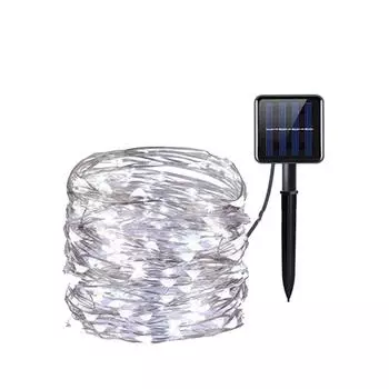 5 м уличный солнечный свет, светодиодные солнечные фонари, 8 режимов освещения, медный провод, освещение, деревья во дворе One Size белый