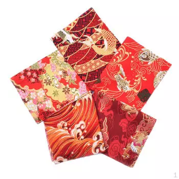 5 материалов, лоскутная ткань, лоскутное шитье 25 х см, лоскутное шитье, узор в японском стиле B 20X25CM