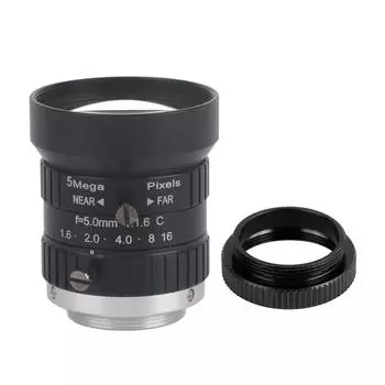 5-мегапиксельная камера видеонаблюдения HD с фокусным расстоянием 5 мм, ручным объективом и креплением 2/3 C для камер видеонаблюдения