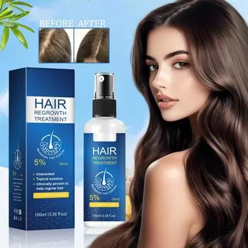 5% местный раствор сыворотка для густоты волос спрей для роста волос сыворотка для волос эффективное улучшение выпадения волос бифуркация спрей для роста волос, 100 мл One Size синий