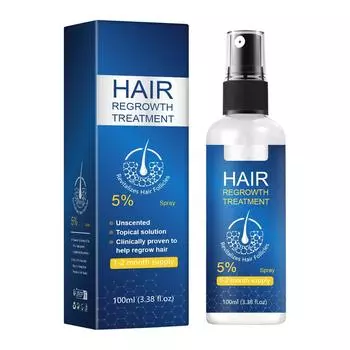 5% местный раствор сыворотка для густых волос спрей для роста волос сыворотка для волос эффективное улучшение выпадения волос бифуркация спрей для роста волос 100 мл One Size синий