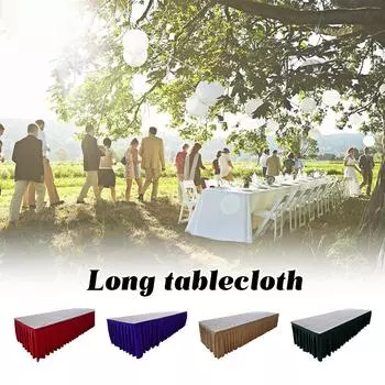 5 Meter Long Rectangular Tablecloth Conference Exhibition Banquet Table Cover Wedding Event Party Desk Decor Table Skirt 75x500cm темно-синий