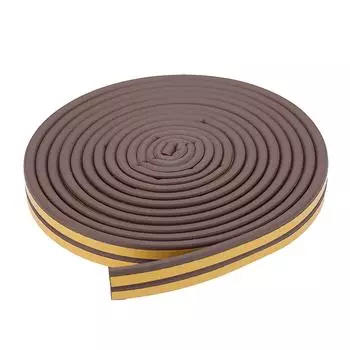 5 метров 9*6 мм самоклеящаяся уплотнительная лента для двери, окна, звукоизоляция, резиновое уплотнение (коричневый)