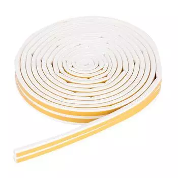 5 метров 9*6 мм самоклеящаяся уплотнительная лента для двери, окна, звукоизоляция, резиновое уплотнение (белый) белый