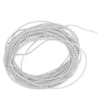 5 метров пластиковые бусины, украшенные бисером, отделочная лента для свадьбы, 1,5 мм, серебро