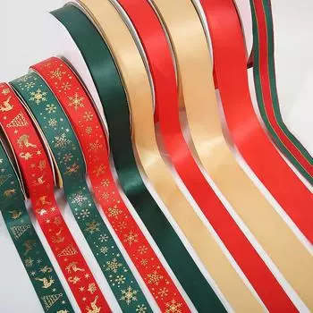 5 метров Рождественская Лента Полиэстер Печатный Рождественская Упаковочная Веревка Для Упаковки Подарков Дизайн Ручной Работы Рождественский Декор Подарочная Упаковка other