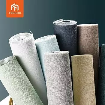 5 метров/рулон 3D самоклеящиеся утолщенные водостойкие обои льняные текстурированные однотонные домашние декоративные отремонтированные наклейки бежевый