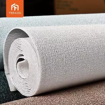 5/метров/рулон 3D самоклеящиеся толстые водонепроницаемые обои льняные текстурированные чистые цвета декоративные отремонтированные наклейки для дома белый