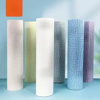 5 метров/рулон 3D самоклеящиеся утолщенные водостойкие обои льняные текстурированные однотонные домашние декоративные отремонтированные наклейки бежевый