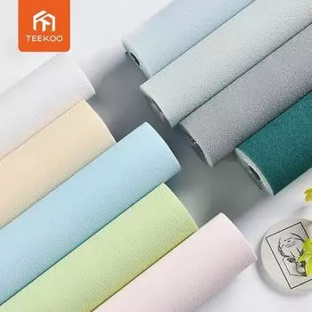 5 метров/рулон 3D самоклеящиеся утолщенные водостойкие обои льняные текстурированные однотонные домашние декоративные отремонтированные наклейки бежевый