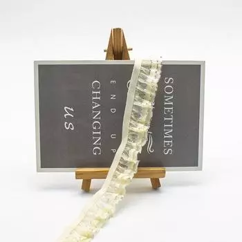 5 метров, ширина 25 мм, двухслойное шифоновое эластичное кружево с фестонами из серебряной и золотой шелковой нити для детской одежды, аксессуары для ханьфу, кружево из снежной сетки 5Meters