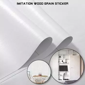 5 метров водонепроницаемые настенные наклейки мебель винил самоклеящиеся деревянные контактные бумажные пленки наклейки на двери кухни шкафа белый