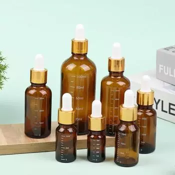 5 мл-100 мл флаконы-капельницы со шкалой реагент глазные капли янтарное стекло ароматерапия жидкость пипетка флакон многоразового использования бутылки для путешествий 5ml