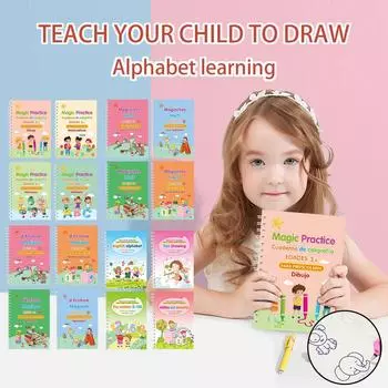 5 мл All-English Hard Pen Grooves Copybook Magics Набор тетрадей, Улучшите красоту письма One Size