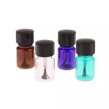 5 мл Пластиковые флаконы для лака для ногтей Пустые косметические контейнеры Прозрачная жидкая пробная бутылка с кисточкой 1