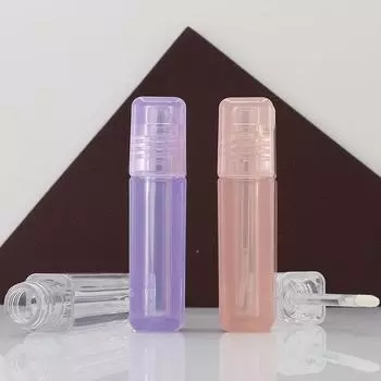 5 мл пустой тюбик для блеска для губ пластиковые многоразовые флаконы контейнер для жидкой помады мини-флакон для образца блеска для губ квадратной формы прозрачный