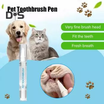 5 мл ручка для зубной щетки для домашних животных, ручка для чистки зубов у собак, средство для удаления зубного камня, набор для отбеливания зубов у кошек и собак белый