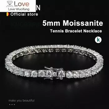5 мм браслет-теннис из муассанита ожерелье для женщин стерлинговое серебро 925 пробы D VVS1 лабораторный бриллиант с сертификатом GRA ювелирные изделия 16cm