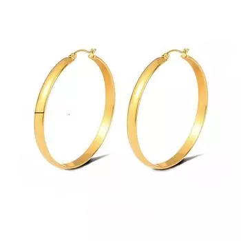 5 мм расширенные изогнутые серьги-кольца для женщин с антиаллергенными большими круглыми простыми серьгами