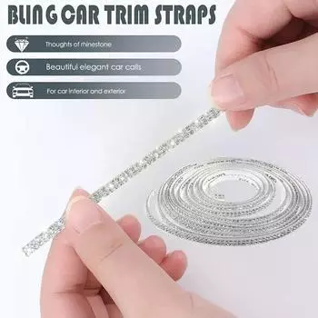 5 мм x 5 м Автомобильные декоративные наклейки Авто Кристалл Алмаз DIY Девушки Украшения для автомобиля Аксессуары Наклейки Авто Внутренняя крышка автомобиля B L9M0