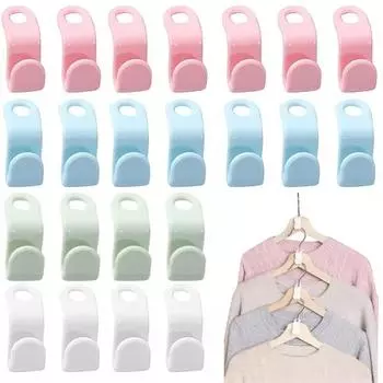 5 многофункциональных крючков-соединителей для вешалок – зажимы для органайзера для экономии места в шкафу для тяжелых предметов – стильные случайные цвета 5PCS разноцветный