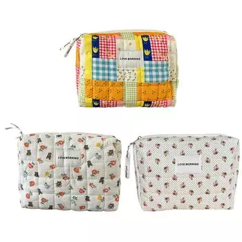 5 # модная косметическая сумка, многофункциональная стеганая сумка для стирки, повседневная мягкая сумка для женщин love dotted flower