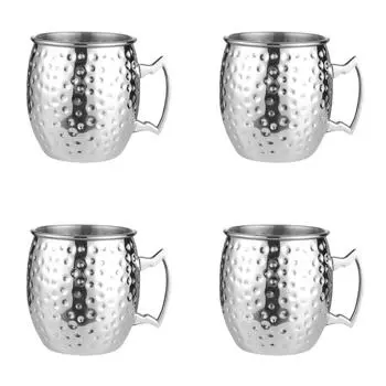 5 # Московская кружка-мул из нержавеющей стали, пивная чашка, коктейльная кружка, кофейная чашка (Серебро А)