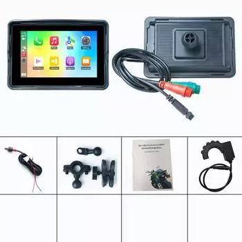 5 Мотоциклетный видеорегистратор GPS навигатор Видеорегистратор Беспроводная Carplay Android Auto IP7 Водонепроницаемая задняя камера Двойной Bluetooth 1 PCS