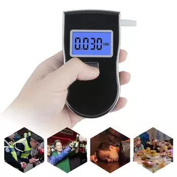 5*Mouthpiece Breathalyzer Breath Alcohol Tester Analyzer Test Tools Detector Digital Car Accessories Motorycle Driver Universal чёрный