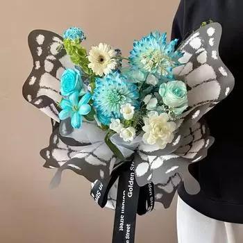 5 наборов из 10 разноцветных бабочек,Бумага для упаковки букетов,Бумага для упаковки цветов,Бабочки