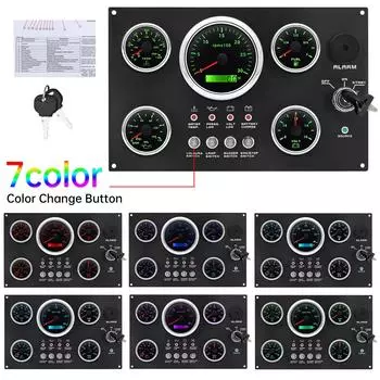 5 наборов приборов для морской лодки, цифровая приборная панель, тахометр 85 мм, тахометр, GPS, спидометр, датчик температуры воды, датчик давления масла, VOLT