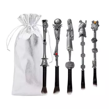 5 Наборов Страшных Кистей для Макияжа в Темной Тематике, Кисть для Теней, Детальная Кисть One Size чёрный