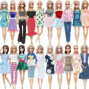 5 нарядов для кукол Lady Платья Блузки Брюки Праздничная одежда для куклы Барби Одежда Детский подарочный набор Игрушки (НЕТ КУКЛ)