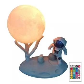 5# Ночной светильник в виде луны астронавта, перезаряжаемый, украшения для космонавтов, плавная регулировка яркости 07