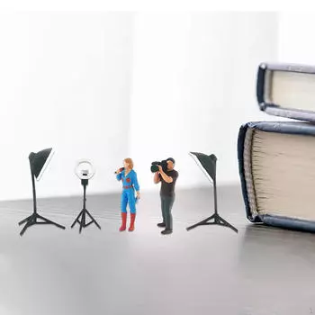 5 окрашенных 1/64 фотограф модель миниатюрные сцены микропейзаж заполняющий свет женский хост синий