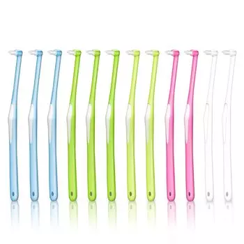 5 One Tufted Ultra One Tufted для задней ортодонтической частичной межзубной большой емкости (12 шт., цвета) Щетка, Мягкая, Тонкая, Щетка, Зубная щетка, Зубы,