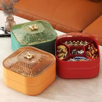 5 отделений, разделенный поднос, пластиковый контейнер для хранения продуктов, чайный столик