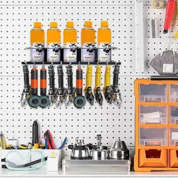 5 отверстий настенная стойка для баллончиков с распылителем стойка для хранения аэрозолей стойка для инструментов стойка для баллончиков с распылителем прочная стойка для хранения инструментов чёрный