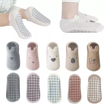 5 Pair Baby Anti-Slip Ankle Socks Cute Cartoon Grips Socks for Infants Toddler Boys Girls New Born Baby Items Socks 0-12 Months