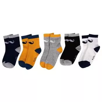 5 Pairs Baby Boys Girls Kids Christmas Cotton Ankle Socks Children Xmas Stocking Suitable for 9-12Y (Size L)