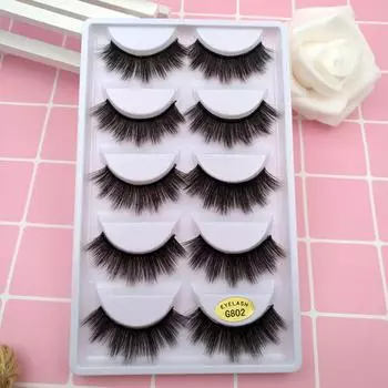 5 Pairs Fluffy-Lashes 3d Mink Lashes Long Thick Natural False Eyelashes Makeup Mink Eyelashes Dramatic Fake Lashes G803