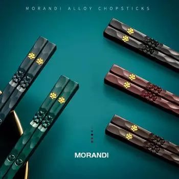 5 Pairs High Quality Chopsticks Sushi Sticks Reusable Metal Korean Chopsticks Set Healthy Alloy Tableware Palillos Chinos