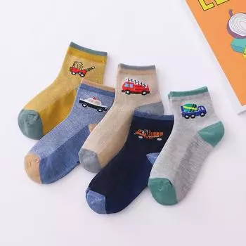 5 Pairs Kids Socks Cute Cartoon Bear Boys Girls Winter Socks Spring Autumn Soft Cotton Breathable Sport Children Socks Baby Sock 3-5years