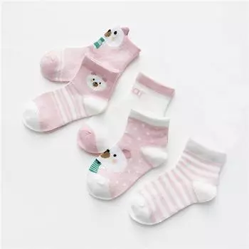 5 Pairs/Lot 0-2Yrs Baby Socks Summer Mesh Cotton Cartoon Animal Kids Socks Girls Cute Newborn Boy Toddler Socks Baby Accessories XS (0 to 12M)