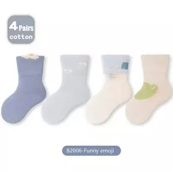 5 Pairs/Lot Baby Cute Socks Autumn Catoon Kids Cotton Socks Children S Mid-Tube Socks For Boys And Girls S(0-6M)